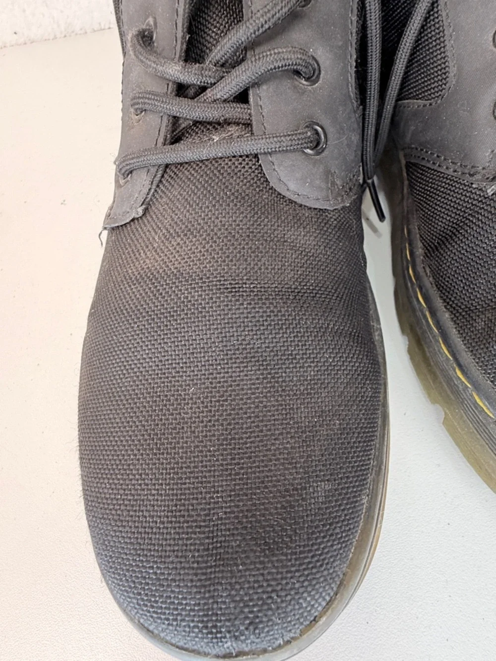 Dr Martens Bonny Boots Black Canvas Lace Up Chunky Sole Mens 11 Doc Martins